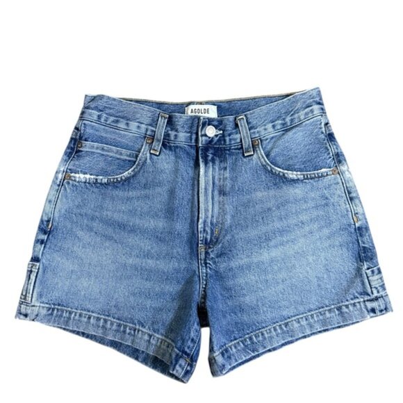 AGOLDE Magda High Rise Denim Shorts Entrance Blue Women’s Size 26 Vintage Wash - Picture 10 of 10